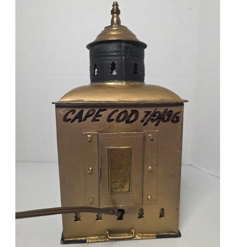 Antique Triplex Nautical‎ Bow Lantern Red Blue Fresnel 1913 Patent Electric
